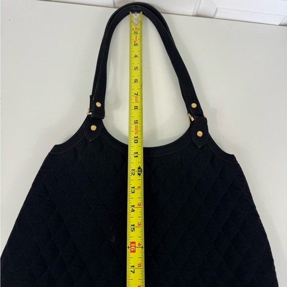 Vera Bradley Black Quilted Microfiber Hobo/Shoulder Bag With‎ Gold Buckles - Picture 6 of 8